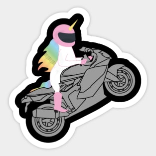 Unicorn Riding Motorcycle T-Shirt for Motorcyclist Sticker